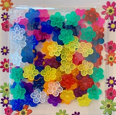 #ad Mini X small double sided Assorted Color Flower Barrettes Snaps braids twists $3.75