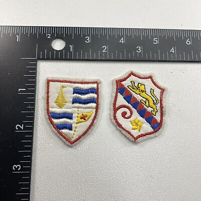 #ad Vtg Lot Of 2 Coat Of Arms Style Shield Patches Patch Lot B 93V9 $5.99