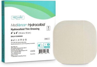 #ad MedVance Hydrocolloid Thin Adhesive Wound Dressing 4quot;x4quot; Box of 5 $12.86