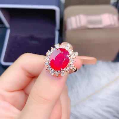 #ad Natural Ruby Ring 10x12mm Bright Red Ruby Ring Genuine Ruby Sterling Silver $339.00