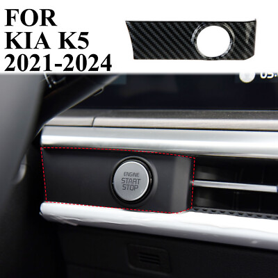 #ad Carbon fiber engine Start Stop push start button panel trim cover for KIA K5 $15.99