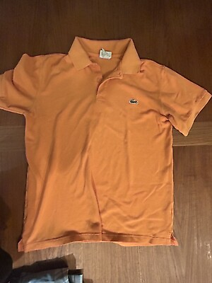 #ad Lacoste Polo Shirt Adult Medium Size 4 Orange Green Crocodile Rugby Mens $23.00