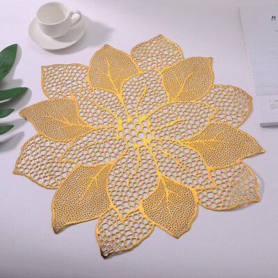 #ad 2X PVC Hollow Out Tablecloth Doily Placemat Dining Heat Insulation Pad Placemat $9.99