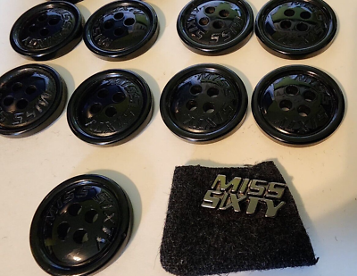 #ad Miss Sixty Plastic Black 4 Hole Raised Rim Replacement Coat Buttons 1 1 16quot; $7.00