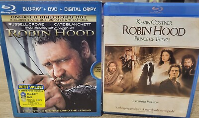 #ad Blu Ray Movie Lot Robin Hood Prince Of Thieves Russell Crowe Kevin Cosner $19.99