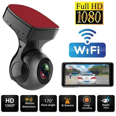 #ad 170° WiFi Dash Cam Recorder Car Camera HD 1080P Car DVR Vehicle Video G Sensor $25.04