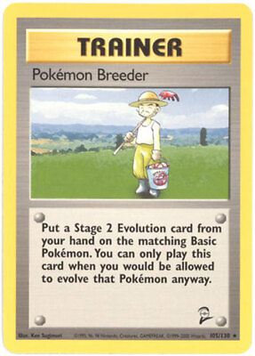 #ad Pokemon Card Base 2 Set 105 130 POKEMON BREEDER rare NM Mint $6.89