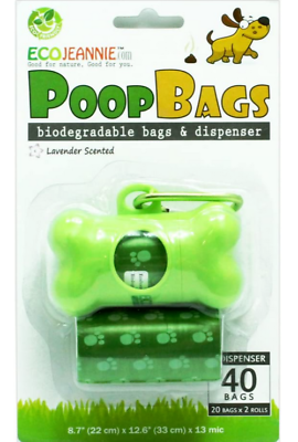 #ad EcoJeannie Wholesale Dog Poop Bags Dispenser w Clip Pet Waste Bags w 2 Rolls $8.99