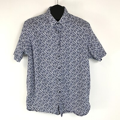 #ad Ted Baker London Button Up Short Sleeve Shirt Men#x27;s Size 6 XXL Floral Cotton $39.99