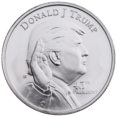 #ad Donald Trump 45th President 1 oz .999 Fine Silver Round $36.34