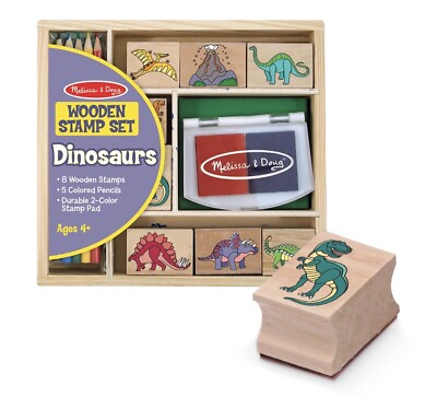 #ad Melissa And Doug Dinosaur Wooden Stamp Set NEW $12.75