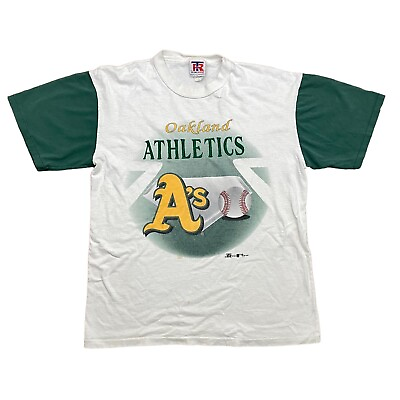 #ad Vintage 90s Oakland Athletics As T Shirt MLB Baseball Made In USA Size L $47.99