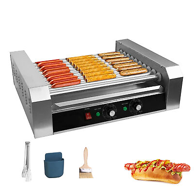 #ad Commercial Hot Dog Machine 10 Roller amp; 27 Hotdog Grill Cook Warmer Machine 1700W $195.70