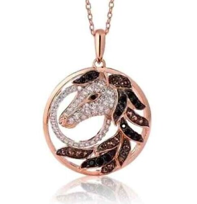 #ad Girls crystal bling unicorn necklace rose gold costume jewellery birthday gift GBP 3.49