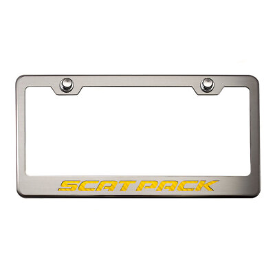 #ad Plate Frame Yellow Carbon Fiber quot;Scat Packquot; Inlay for Challenger Charger $84.27