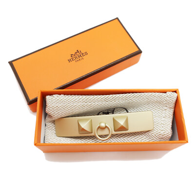 #ad Hermes Caprice Medor Barrette Coriedossian Accessory Hair Clip Champagne Gold $507.15