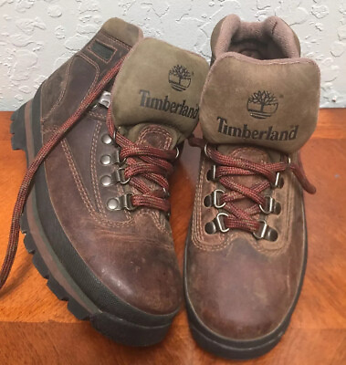 #ad Timberland 95310 Kids Euro Hiker Ankle Brown All Leather Trail Boots Size 6M $34.99