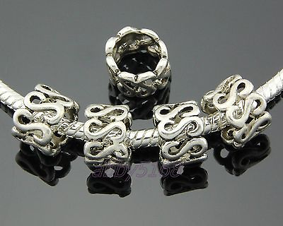 #ad 50pcs Tibetan Silver Cute Charm Beads For European Bracelet ZN135 $4.89