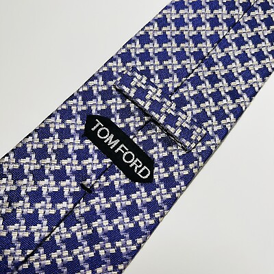 #ad Tom Ford Purple Silk Cotton Blend Tie w Tanamp;Silver Design 59.5x3.75” New Cond. $150.00