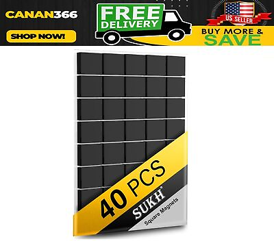 #ad Square Magnets Magnetic Tape Strip 40 PCS Magnet Sheets Magnets with Adhesive $6.34