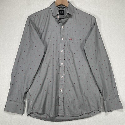 #ad Armani Exchange Italian Fabric Mens Medium Long Sleeve Button Down Shirt $16.79