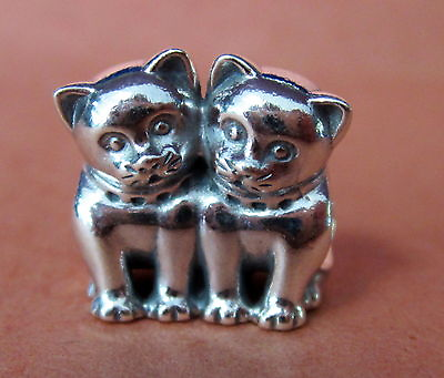 #ad AUTHENTIC PANDORA PURRFECT TOGETHER STERLING SILVER BEAD 2 CAT BRAND NEW #791119 $54.99
