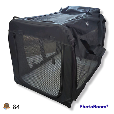 #ad X ZONE PET Folding Soft Dog Crate 40 Inch 3 Door Pet Home Black $65.09