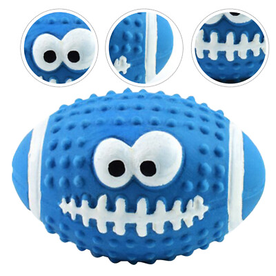 #ad Pet Squeaky Balls Soft Latex Rugby Puppy Chew Toy $9.29