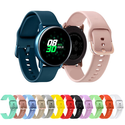 #ad For Samsung Galaxy Watch 3 41mm 42mm Active2 40mm 44mm Silicone Sport Band Strap AU $7.33