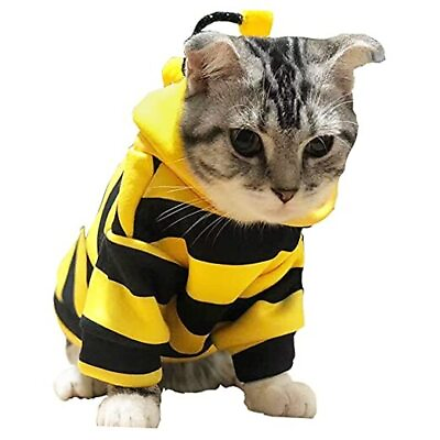 #ad Funny Dog Hoodies Sweatshirt Holiday Cat Sweater Warm Dog Clothes Medium Yellow $24.79