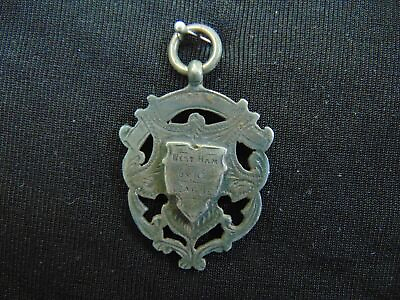 #ad Silver Award Fob Vintage Art Nouveau 1910 Chester Inscribed Sterling 9.9 g E6scj $110.00
