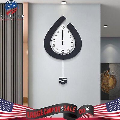#ad Modern Teardrop Shape Wall Clock Stylish Pendulum Clock Wall Mounted Decoration $30.00