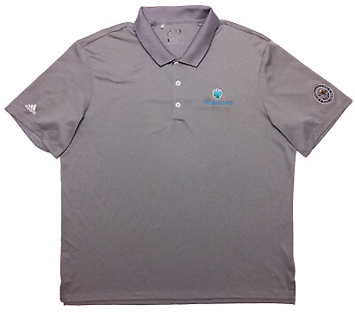 #ad ADIDAS GOLF Short Sleeve Polo Shirt The Barclays Bethpage Black Course Gray XL $14.99