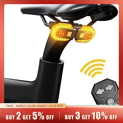 #ad Bike Turn Signal Rear Light LED Bicycle Lamp USB Rechargeable Bike Wireless Ligh $17.99