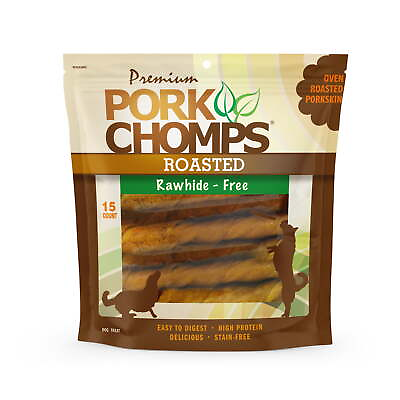 #ad Pork Chomps Roasted Pork Twists Rawhide Free Dog Chews 15 ct $12.00