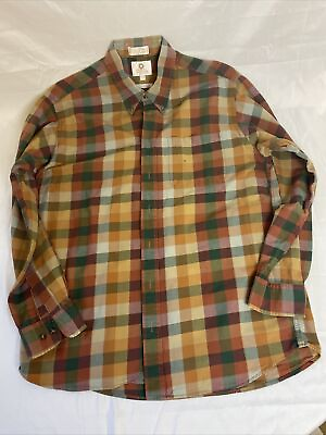 #ad Heritage Viyella Mens Size Large Plaid Cotton Wool Button Down Shirt $12.48