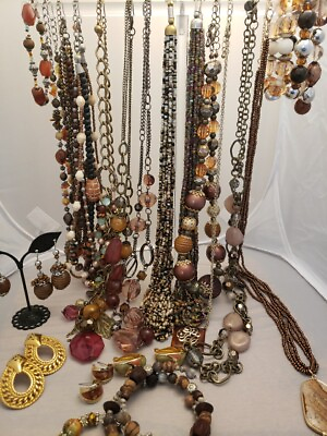 #ad #533 Big Jewelry Lot Fall Colors Ruby Rd Necklace Bracelet Earring $16.99