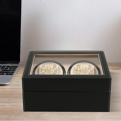 #ad 46 Luxury Automatic Rotation Watch Winder Leather Storage Case Display Box Gift $63.84