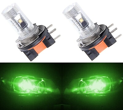#ad LED 30W H15 Green Two Bulbs Light DRL Daytime Running Lamp Show Use Replace $18.75