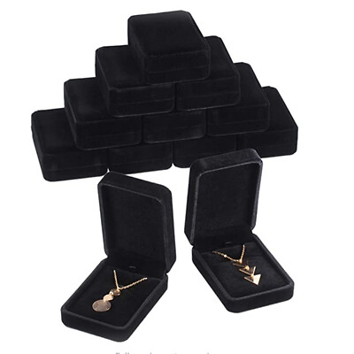 #ad 10 20 Lot Bulk Sale Large Jewelry Boxes Velvet Pendant Box for Wedding Birthday $6.95