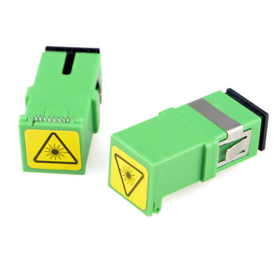 #ad 500pcs Plastic Flip Coupler Shutter Fiber Optic SC APC Adapter Without Flange $221.03