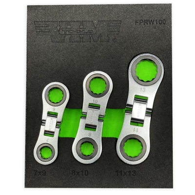 #ad Vim Products FPRW100 3pc Metric Flex Finger Ratchet Wrench Set $80.61