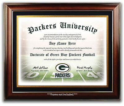 #ad GREEN BAY PACKERS NFL Football Fan Certificate Diploma Man Cave GIFT Christmas $14.99