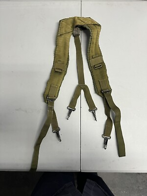 #ad US Army Military ALICE LC 2 LC2 Load Bearing Suspenders OD Green $12.50