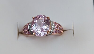 #ad New Oval Kunzite With Round Pink Sapphire And Round White Zircon In 10K Rose... $189.99