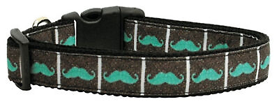 #ad Aqua Moustaches Ribbon Dog Collars $31.05