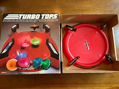 #ad Rare Vintage 1982 Wham O Turbo Tops Game 80s Games. Battle Tops air color $44.95