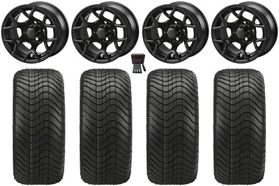 #ad LSI Ninja 14quot; Golf Wheels Matte Black Elite 215x35 14 Tires E Z GO amp; Club Car $699.60
