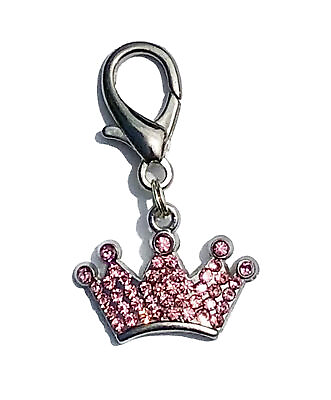 #ad #ad Pink Crystals Pave Crown Charm Pet Dog Cat Collar Zipper Charm $9.50