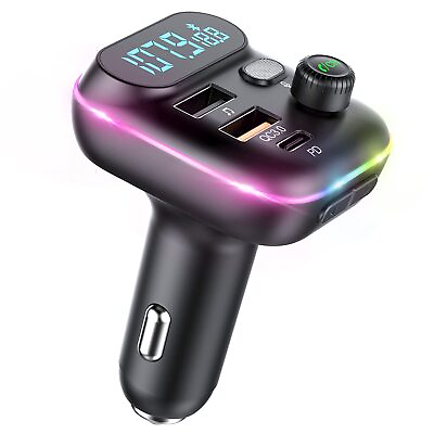 #ad VR robot Upgraded Bluetooth FM Transmitter for Car Wireless Bluetooth 5.0 FM... $25.49